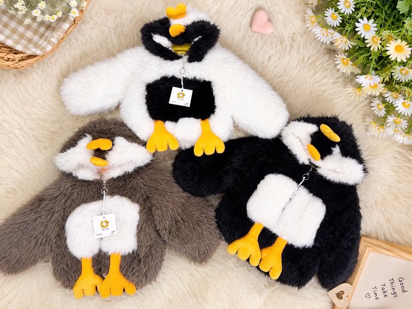 Cute Penguin Plush Hooded Jacket for Babies & Toddlers – Ultra-Soft Winter Fleece Coat in Lahore