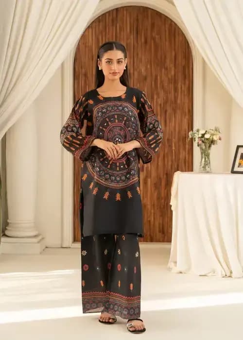 Stylish printed shirt and trouser set 2 pcs in Lahore