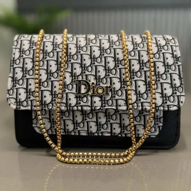 Beige | Dior Oblique Canvas & Leather Flap Clutch | Luxury Designer Handbag for Women in Bahawalpur City, Bahawalpur
