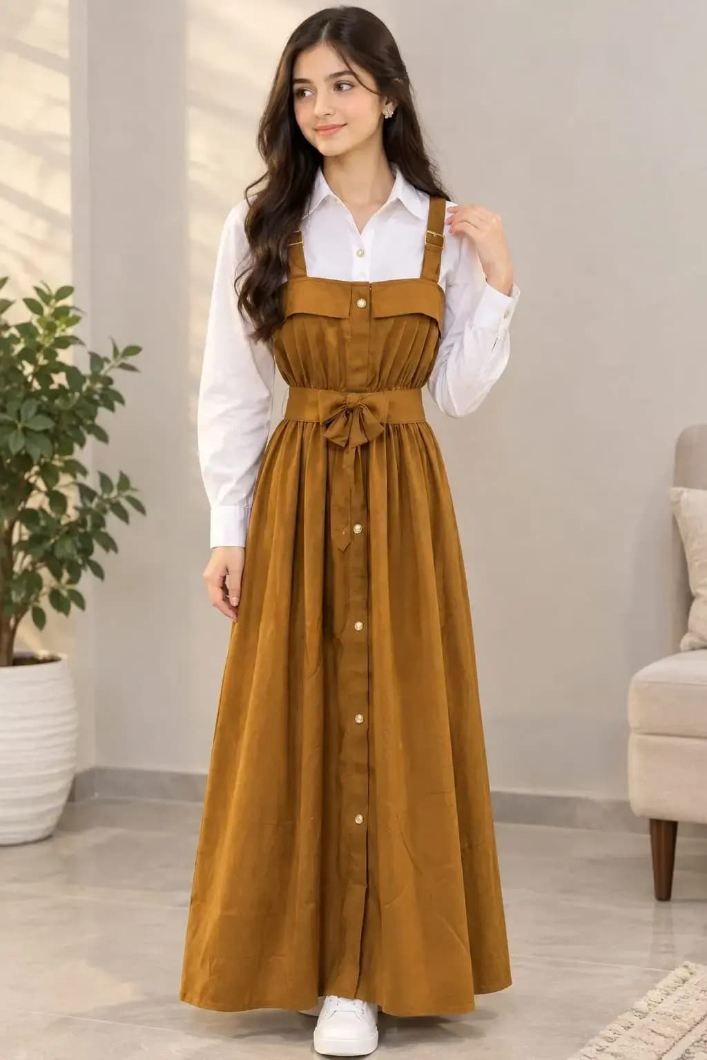 1 pcs women’s stitched grip plain dress in Lahore